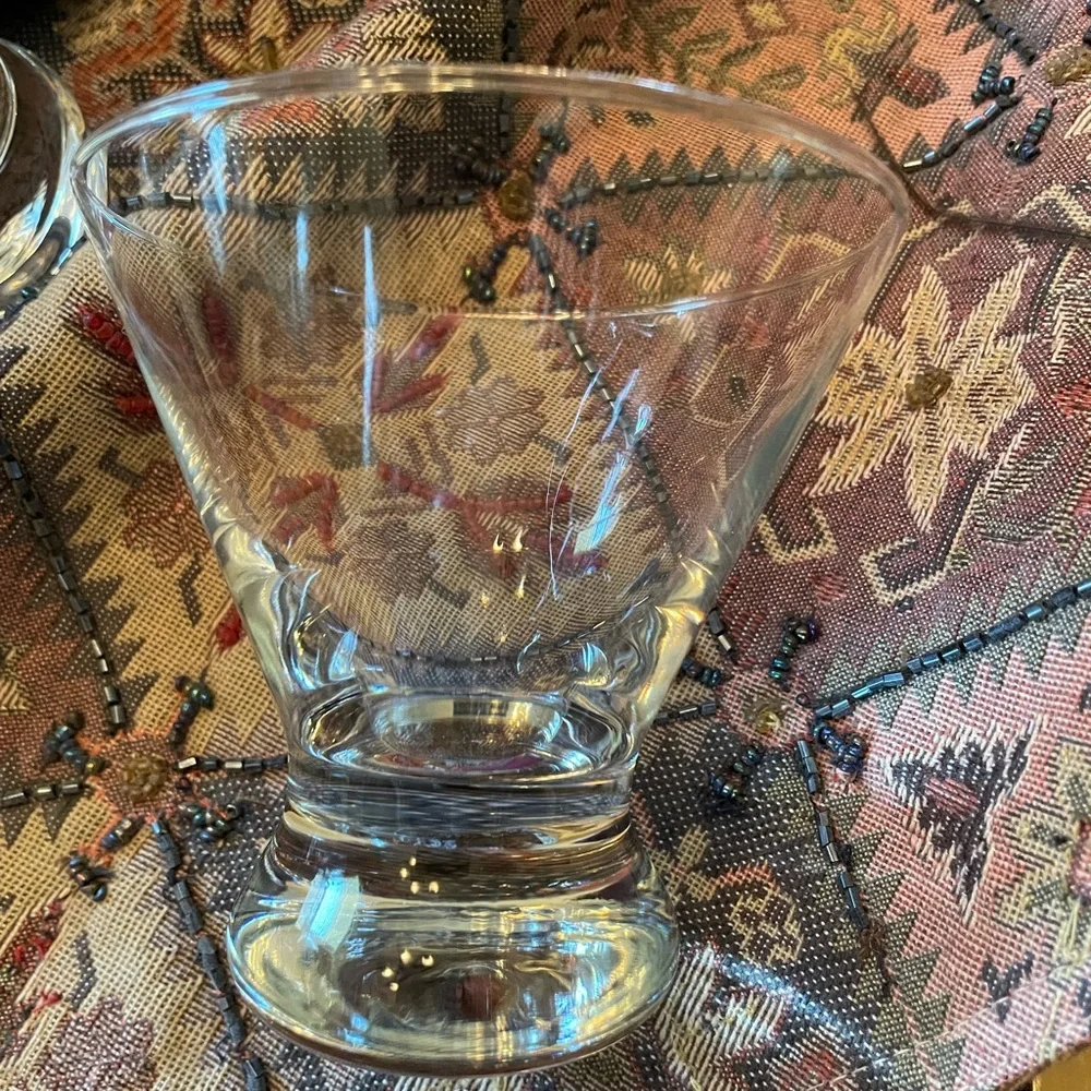 Set of 4 ~Designer Cocktail Glasses 8 oz Stemless Excellent Condition Never Used